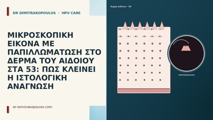 ΜΙΚΡΟΣΚΟΠΙΚΗ ΕΙΚΟΝΑ ΜΕ ΠΑΠΙΛΛΩΜΑΤΩΣΗ ΣΤΟ ΔΕΡΜΑ ΤΟΥ ΑΙΔΟΙΟΥ ΣΤΑ 53: