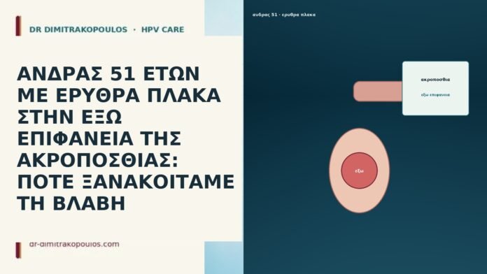 ΑΝΔΡΑΣ 51 ΕΤΩΝ ΜΕ ΕΡΥΘΡΑ ΠΛΑΚΑ ΣΤΗΝ ΕΞΩ ΕΠΙΦΑΝΕΙΑ ΤΗΣ