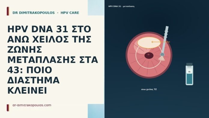 HPV DNA 31 ΣΤΟ ΑΝΩ ΧΕΙΛΟΣ ΤΗΣ ΖΩΝΗΣ ΜΕΤΑΠΛΑΣΗΣ ΣΤΑ 43: ΠΟΙΟ ΔΙΑΣΤΗΜΑ ΚΛΕΙΝΕΙ HPV DNA 31 ΣΤΟ ΑΝΩ ΧΕΙΛΟΣ ΤΗΣ ΖΩΝΗΣ ΜΕΤΑΠΛΑΣΗΣ ΣΤΑ