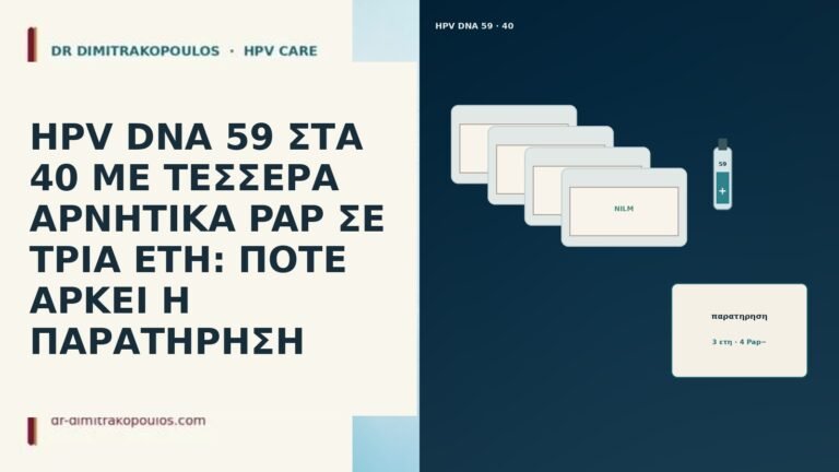 HPV DNA 59 ΣΤΑ 40 ΜΕ ΤΕΣΣΕΡΑ ΑΡΝΗΤΙΚΑ PAP ΣΕ