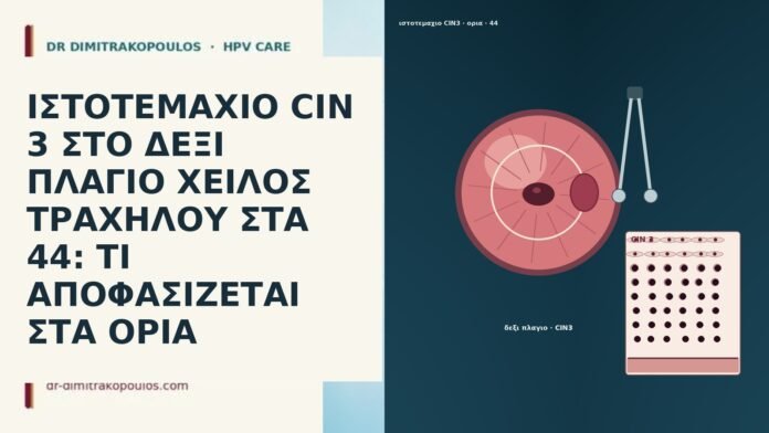 ΙΣΤΟΤΕΜΑΧΙΟ CIN 3 ΣΤΟ ΔΕΞΙ ΠΛΑΓΙΟ ΧΕΙΛΟΣ ΤΡΑΧΗΛΟΥ ΣΤΑ 44: