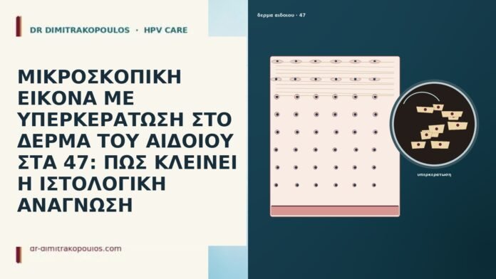 ΜΙΚΡΟΣΚΟΠΙΚΗ ΕΙΚΟΝΑ ΜΕ ΥΠΕΡΚΕΡΑΤΩΣΗ ΣΤΟ ΔΕΡΜΑ ΤΟΥ ΑΙΔΟΙΟΥ ΣΤΑ 47: