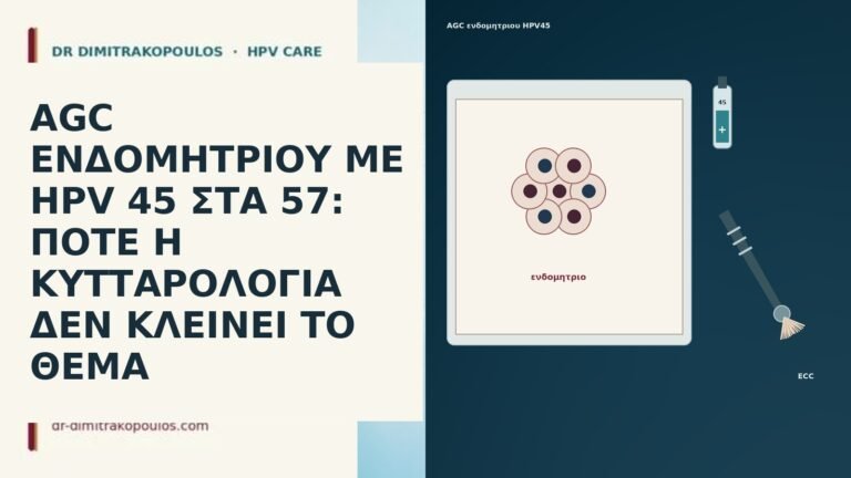 AGC ΕΝΔΟΜΗΤΡΙΟΥ ΜΕ HPV 45 ΣΤΑ 57: ΠΟΤΕ Η ΚΥΤΤΑΡΟΛΟΓΙΑ