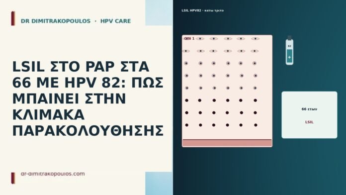 LSIL ΣΤΟ PAP ΣΤΑ 66 ΜΕ HPV 82: ΠΩΣ ΜΠΑΙΝΕΙ ΣΤΗΝ ΚΛΙΜΑΚΑ ΠΑΡΑΚΟΛΟΥΘΗΣΗΣ LSIL ΣΤΟ PAP ΣΤΑ 66 ΜΕ HPV 82: ΠΩΣ ΜΠΑΙΝΕΙ