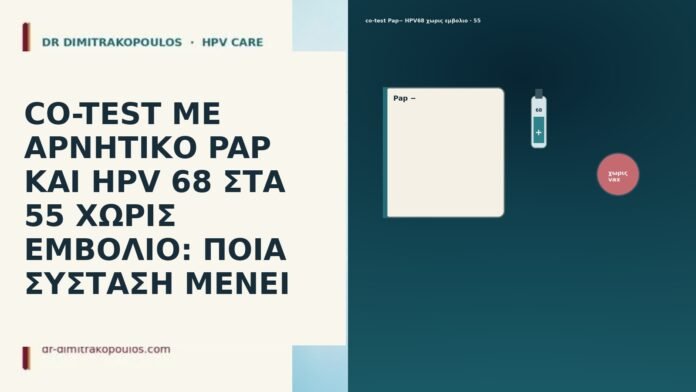 CO-TEST ΜΕ ΑΡΝΗΤΙΚΟ PAP ΚΑΙ HPV 68 ΣΤΑ 55 ΧΩΡΙΣ