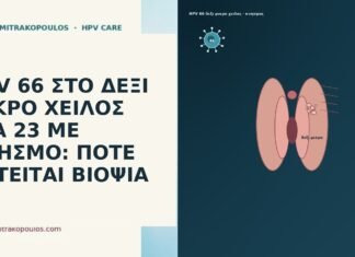 HPV 66 ΣΤΟ ΔΕΞΙ ΜΙΚΡΟ ΧΕΙΛΟΣ ΣΤΑ 23 ΜΕ ΚΝΗΣΜΟ: ΠΟΤΕ ΖΗΤΕΙΤΑΙ ΒΙΟΨΙΑ HPV 66 ΣΤΟ ΔΕΞΙ ΜΙΚΡΟ ΧΕΙΛΟΣ ΣΤΑ 23 ΜΕ ΚΝΗΣΜΟ: