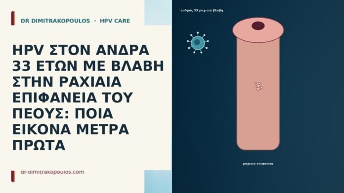 HPV ΣΤΟΝ ΑΝΔΡΑ 33 ΕΤΩΝ ΜΕ ΒΛΑΒΗ ΣΤΗΝ ΡΑΧΙΑΙΑ ΕΠΙΦΑΝΕΙΑ ΤΟΥ ΠΕΟΥΣ: ΠΟΙΑ ΕΙΚΟΝΑ ΜΕΤΡΑ ΠΡΩΤΑ HPV ΣΤΟΝ ΑΝΔΡΑ 33 ΕΤΩΝ ΜΕ ΒΛΑΒΗ ΣΤΗΝ ΡΑΧΙΑΙΑ ΕΠΙΦΑΝΕΙΑ