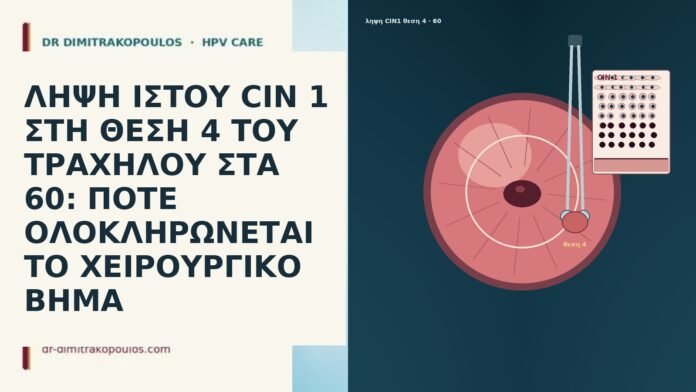 ΛΗΨΗ ΙΣΤΟΥ CIN 1 ΣΤΗ ΘΕΣΗ 4 ΤΟΥ ΤΡΑΧΗΛΟΥ ΣΤΑ 60: ΠΟΤΕ ΟΛΟΚΛΗΡΩΝΕΤΑΙ ΤΟ ΧΕΙΡΟΥΡΓΙΚΟ ΒΗΜΑ ΛΗΨΗ ΙΣΤΟΥ CIN 1 ΣΤΗ ΘΕΣΗ 4 ΤΟΥ ΤΡΑΧΗΛΟΥ ΣΤΑ