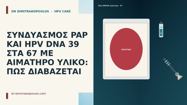 ΣΥΝΔΥΑΣΜΟΣ PAP ΚΑΙ HPV DNA 39 ΣΤΑ 67 ΜΕ ΑΙΜΑΤΗΡΟ