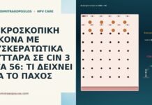 ΜΙΚΡΟΣΚΟΠΙΚΗ ΕΙΚΟΝΑ ΜΕ ΔΥΣΚΕΡΑΤΩΤΙΚΑ ΚΥΤΤΑΡΑ ΣΕ CIN 3 ΣΤΑ 56: