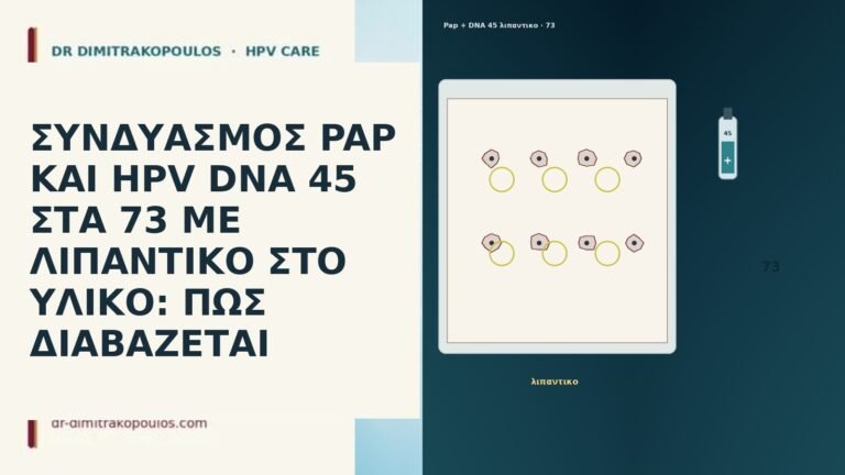 ΣΥΝΔΥΑΣΜΟΣ PAP ΚΑΙ HPV DNA 45 ΣΤΑ 73 ΜΕ ΛΙΠΑΝΤΙΚΟ
