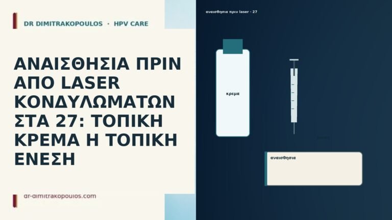 ΑΝΑΙΣΘΗΣΙΑ ΠΡΙΝ ΑΠΟ LASER ΚΟΝΔΥΛΩΜΑΤΩΝ ΣΤΑ 27: ΤΟΠΙΚΗ ΚΡΕΜΑ Η