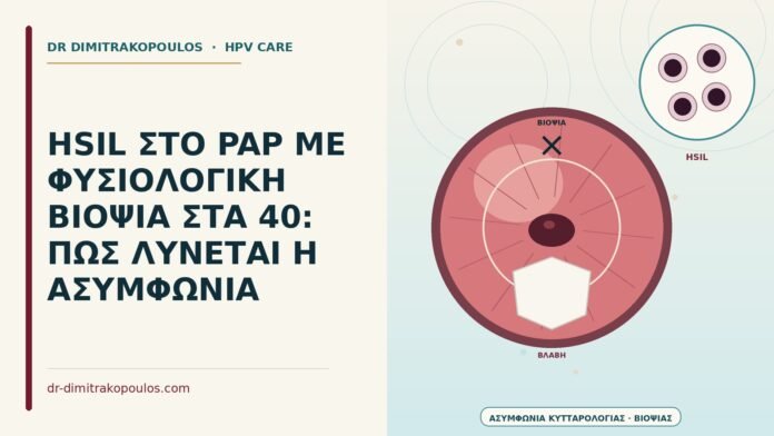 HSIL ΣΤΟ PAP ΜΕ ΦΥΣΙΟΛΟΓΙΚΗ ΒΙΟΨΙΑ ΣΤΑ 40: ΠΩΣ ΛΥΝΕΤΑΙ Η ΑΣΥΜΦΩΝΙΑ HSIL με φυσιολογική βιοψία