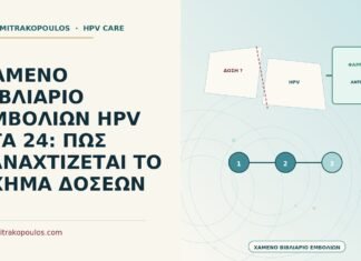 ΧΑΜΕΝΟ ΒΙΒΛΙΑΡΙΟ ΕΜΒΟΛΙΩΝ HPV ΣΤΑ 24: ΠΩΣ ΞΑΝΑΧΤΙΖΕΤΑΙ ΤΟ ΣΧΗΜΑ ΔΟΣΕΩΝ χαμένο βιβλιάριο εμβολίων HPV