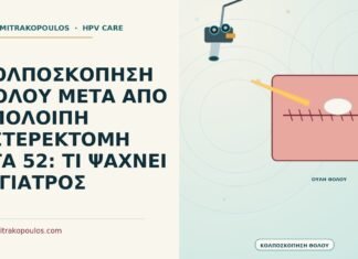 ΚΟΛΠΟΣΚΟΠΗΣΗ ΘΟΛΟΥ ΜΕΤΑ ΑΠΟ ΥΠΟΛΟΙΠΗ ΥΣΤΕΡΕΚΤΟΜΗ ΣΤΑ 52: ΤΙ ΨΑΧΝΕΙ Ο ΓΙΑΤΡΟΣ κολποσκόπηση θόλου μετά από υστερεκτομή
