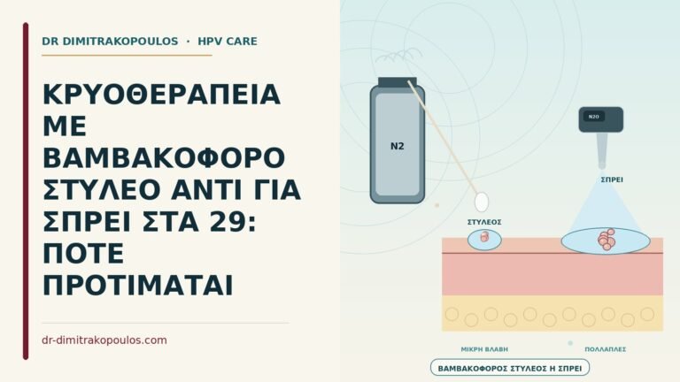 κρυοθεραπεία με βαμβακοφόρο στυλεό