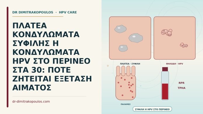ΠΛΑΤΕΑ ΚΟΝΔΥΛΩΜΑΤΑ ΣΥΦΙΛΗΣ Η ΚΟΝΔΥΛΩΜΑΤΑ HPV ΣΤΟ ΠΕΡΙΝΕΟ ΣΤΑ 30: ΠΟΤΕ ΖΗΤΕΙΤΑΙ ΕΞΕΤΑΣΗ ΑΙΜΑΤΟΣ πλατέα κονδυλώματα σύφιλης