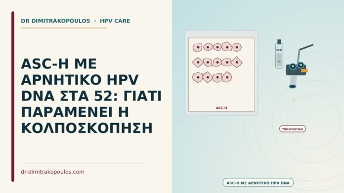 ASC-H ΜΕ ΑΡΝΗΤΙΚΟ HPV DNA ΣΤΑ 52: ΓΙΑΤΙ ΠΑΡΑΜΕΝΕΙ Η ΚΟΛΠΟΣΚΟΠΗΣΗ ASC-H με αρνητικό HPV DNA
