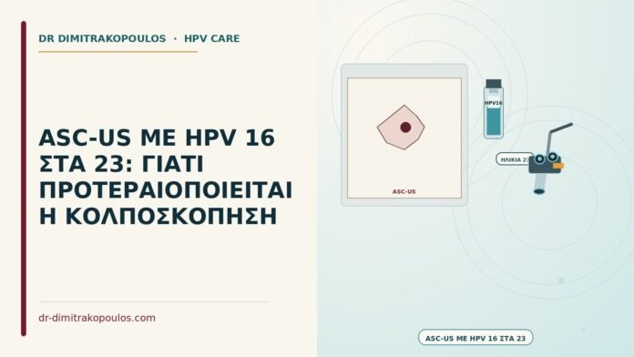 ASC-US ΜΕ HPV 16 ΣΤΑ 23: ΓΙΑΤΙ ΠΡΟΤΕΡΑΙΟΠΟΙΕΙΤΑΙ Η ΚΟΛΠΟΣΚΟΠΗΣΗ ASC-US με HPV 16 στα 23