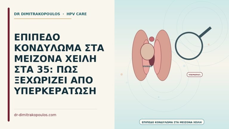 επίπεδο κονδύλωμα στα μείζονα χείλη