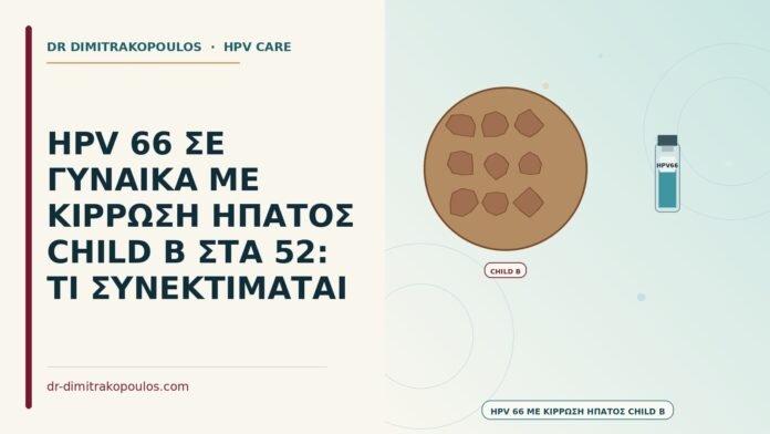 HPV 66 ΣΕ ΓΥΝΑΙΚΑ ΜΕ ΚΙΡΡΩΣΗ ΗΠΑΤΟΣ CHILD B ΣΤΑ 52: ΤΙ ΣΥΝΕΚΤΙΜΑΤΑΙ HPV με κίρρωση ήπατος Child B