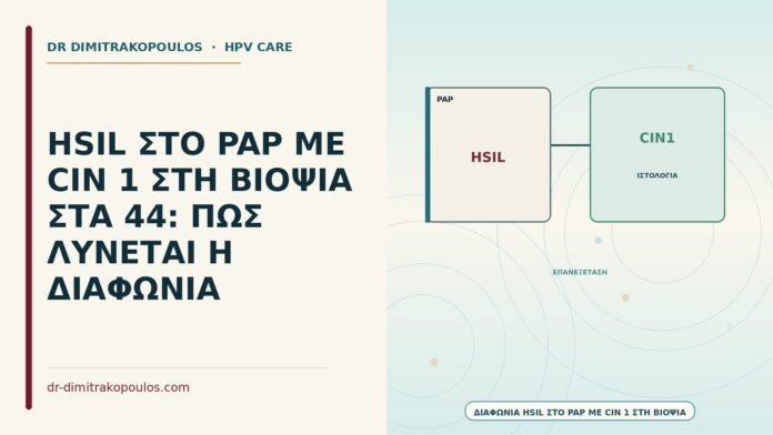 διαφωνία HSIL στο Παπ με CIN 1 στη βιοψία