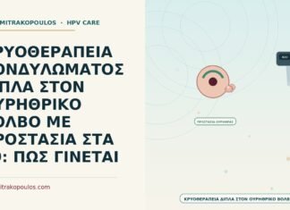 κρυοθεραπεία δίπλα στον ουρηθρικό βολβό