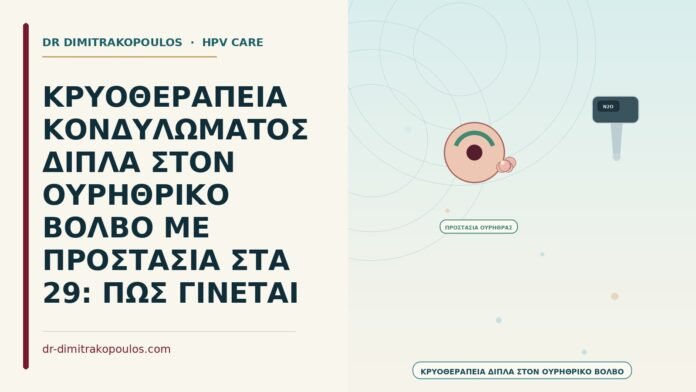 κρυοθεραπεία δίπλα στον ουρηθρικό βολβό