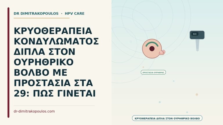 κρυοθεραπεία δίπλα στον ουρηθρικό βολβό