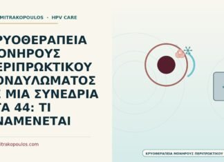 κρυοθεραπεία μονήρους περιπρωκτικού κονδυλώματος
