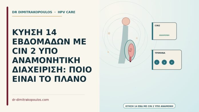 ΚΥΗΣΗ 14 ΕΒΔΟΜΑΔΩΝ ΜΕ CIN 2 ΥΠΟ ΑΝΑΜΟΝΗΤΙΚΗ ΔΙΑΧΕΙΡΙΣΗ: ΠΟΙΟ ΕΙΝΑΙ ΤΟ ΠΛΑΝΟ κύηση 14 εβδομάδων με CIN 2 υπό αναμονή