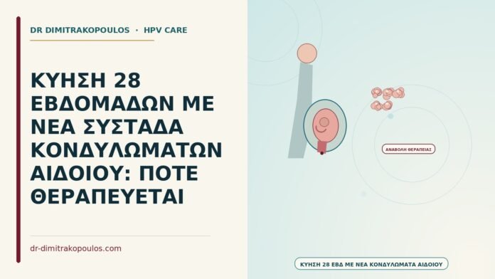 ΚΥΗΣΗ 28 ΕΒΔΟΜΑΔΩΝ ΜΕ ΝΕΑ ΣΥΣΤΑΔΑ ΚΟΝΔΥΛΩΜΑΤΩΝ ΑΙΔΟΙΟΥ: ΠΟΤΕ ΘΕΡΑΠΕΥΕΤΑΙ κύηση 28 εβδομάδων με νέα κονδυλώματα αιδοίου