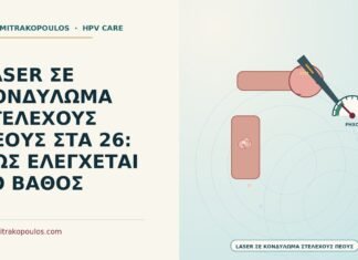 laser σε κονδύλωμα στελέχους πέους
