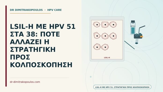 LSIL-H ΜΕ HPV 51 ΣΤΑ 38: ΠΟΤΕ ΑΛΛΑΖΕΙ Η ΣΤΡΑΤΗΓΙΚΗ ΠΡΟΣ ΚΟΛΠΟΣΚΟΠΗΣΗ LSIL-H με HPV 51