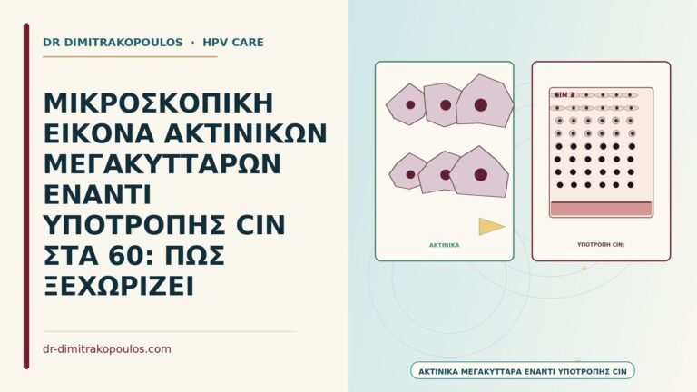 μικροσκοπική εικόνα ακτινικών μεγακυττάρων έναντι υποτροπής CIN
