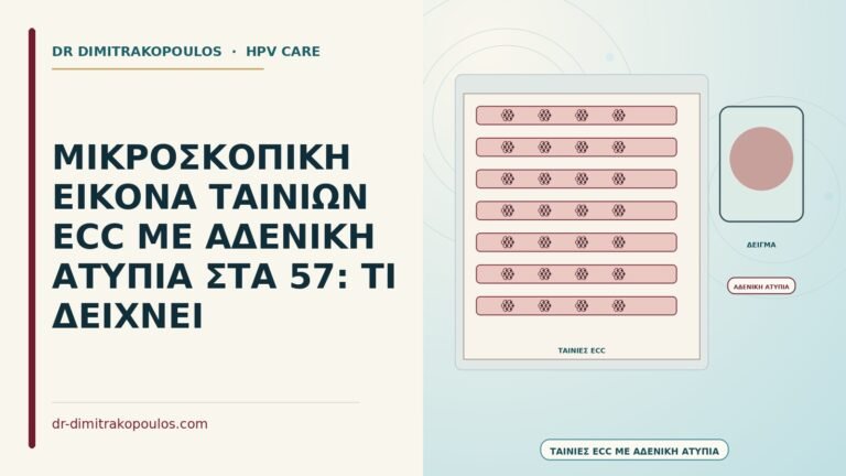 μικροσκοπική εικόνα ταινιών ECC με αδενική ατυπία