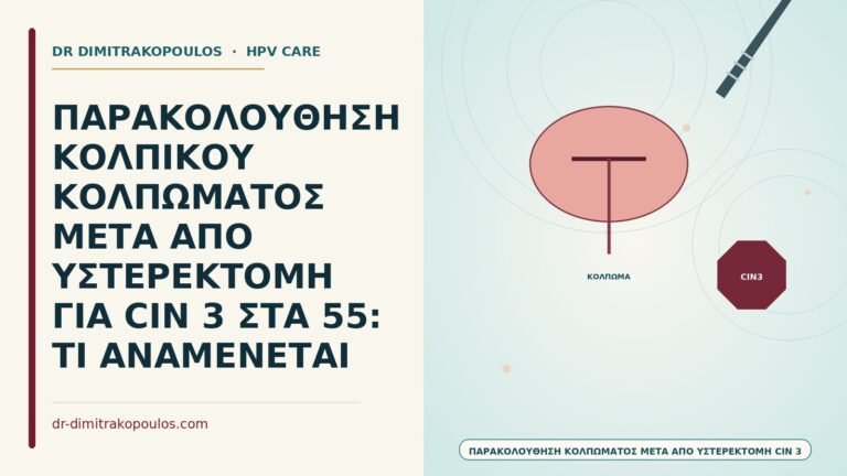 παρακολούθηση κολπικού κολπώματος μετά από υστερεκτομή για CIN 3