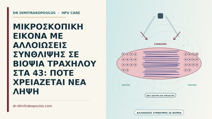 ΜΙΚΡΟΣΚΟΠΙΚΗ ΕΙΚΟΝΑ ΜΕ ΑΛΛΟΙΩΣΕΙΣ ΣΥΝΘΛΙΨΗΣ ΣΕ ΒΙΟΨΙΑ ΤΡΑΧΗΛΟΥ ΣΤΑ 43: ΠΟΤΕ ΧΡΕΙΑΖΕΤΑΙ ΝΕΑ ΛΗΨΗ μικροσκοπική εικόνα με αλλοιώσεις σύνθλιψης