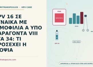 HPV 16 ΣΕ ΓΥΝΑΙΚΑ ΜΕ ΑΙΜΟΦΙΛΙΑ Α ΥΠΟ ΠΑΡΑΓΟΝΤΑ VIII ΣΤΑ 34: ΤΙ ΠΡΟΣΕΧΕΙ Η ΒΙΟΨΙΑ HPV 16 με αιμοφιλία Α