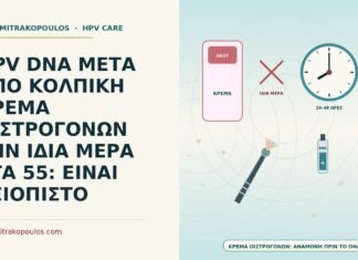 HPV DNA ΜΕΤΑ ΑΠΟ ΚΟΛΠΙΚΗ ΚΡΕΜΑ ΟΙΣΤΡΟΓΟΝΩΝ ΤΗΝ ΙΔΙΑ ΜΕΡΑ ΣΤΑ 55: ΕΙΝΑΙ ΑΞΙΟΠΙΣΤΟ HPV DNA μετά από κολπική κρέμα οιστρογόνων