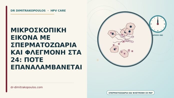 μικροσκοπική εικόνα με σπερματοζωάρια