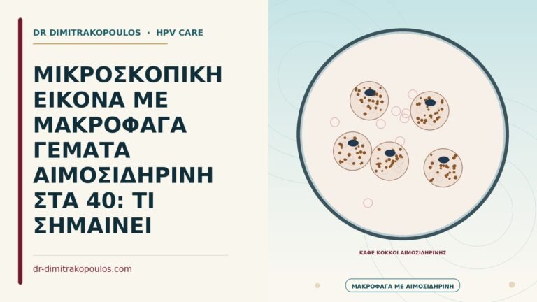 μικροσκοπική εικόνα με μακροφάγα αιμοσιδηρίνης