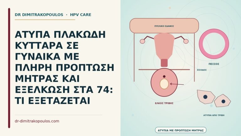 άτυπα πλακώδη κύτταρα με πρόπτωση μήτρας