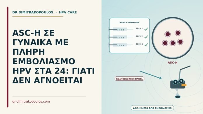 ASC-H ΣΕ ΓΥΝΑΙΚΑ ΜΕ ΠΛΗΡΗ ΕΜΒΟΛΙΑΣΜΟ HPV ΣΤΑ 24: ΓΙΑΤΙ ΔΕΝ ΑΓΝΟΕΙΤΑΙ ASC-H μετά από πλήρη εμβολιασμό