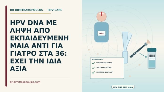 HPV DNA ΜΕ ΛΗΨΗ ΑΠΟ ΕΚΠΑΙΔΕΥΜΕΝΗ ΜΑΙΑ ΑΝΤΙ ΓΙΑ ΓΙΑΤΡΟ ΣΤΑ 36: ΕΧΕΙ ΤΗΝ ΙΔΙΑ ΑΞΙΑ HPV DNA με λήψη από εκπαιδευμένη μαία