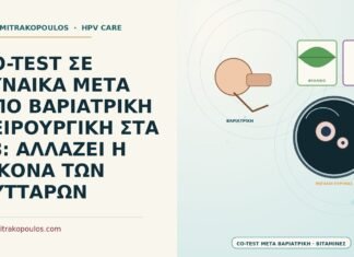 CO-TEST ΣΕ ΓΥΝΑΙΚΑ ΜΕΤΑ ΑΠΟ ΒΑΡΙΑΤΡΙΚΗ ΧΕΙΡΟΥΡΓΙΚΗ ΣΤΑ 38: ΑΛΛΑΖΕΙ Η ΕΙΚΟΝΑ ΤΩΝ ΚΥΤΤΑΡΩΝ co-test μετά από βαριατρική χειρουργική