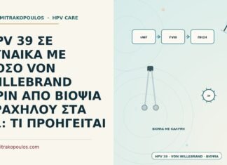 HPV 39 ΣΕ ΓΥΝΑΙΚΑ ΜΕ ΝΟΣΟ VON WILLEBRAND ΠΡΙΝ ΑΠΟ ΒΙΟΨΙΑ ΤΡΑΧΗΛΟΥ ΣΤΑ 31: ΤΙ ΠΡΟΗΓΕΙΤΑΙ HPV 39 με νόσο von Willebrand πριν από βιοψία