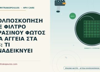 ΚΟΛΠΟΣΚΟΠΗΣΗ ΜΕ ΦΙΛΤΡΟ ΠΡΑΣΙΝΟΥ ΦΩΤΟΣ ΓΙΑ ΑΓΓΕΙΑ ΣΤΑ 38: ΤΙ ΑΝΑΔΕΙΚΝΥΕΙ κολποσκόπηση με φίλτρο πράσινου φωτός