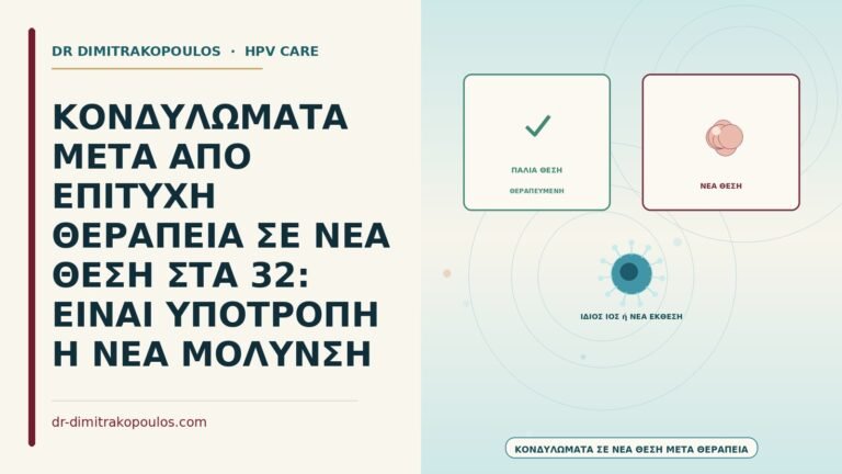 κονδυλώματα σε νέα θέση μετά θεραπεία