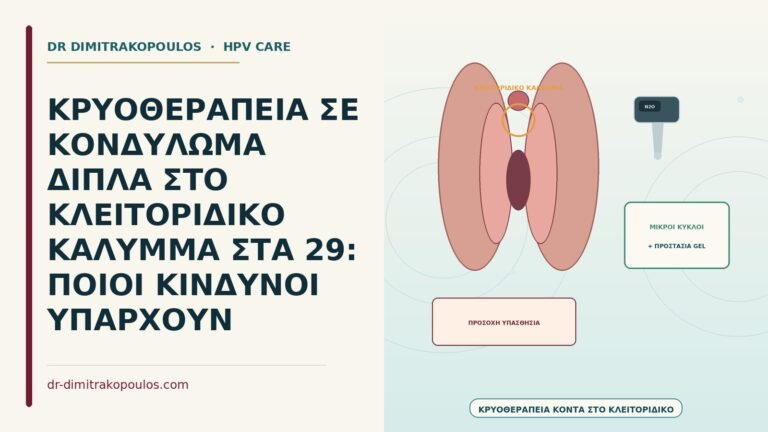 κρυοθεραπεία δίπλα στο κλειτοριδικό κάλυμμα